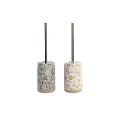 DKD Home Decor Ščetka za stranišče DKD Home Decor Grey Beige Aluminium Dolomite 10 x 10 x 36 cm (2 enoti)
