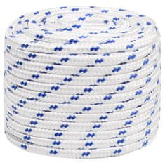 Vidaxl Vrv za čoln bela 18 mm 100 m polipropilen