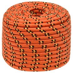 Vidaxl Vrv za čoln oranžna 12 mm 50 m polipropilen