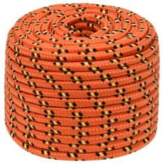 Vidaxl Vrv za čoln oranžna 14 mm 25 m polipropilen