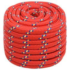 Vidaxl Vrv za čoln rdeče 20 mm 25 m polipropilen
