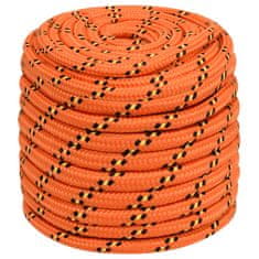 Vidaxl Vrv za čoln oranžna 16 mm 25 m polipropilen