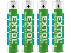 Extol Energy Baterija polnilna, 4ks, AAA (HR03), 1,2V, 1000mAh, NiMh