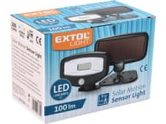 Extol Light LED reflektor s senzorjem gibanja, 100lm, sončno polnjenje