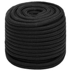Vidaxl Vrv za čoln popolnoma črna 18 mm 25 m polipropilen