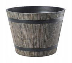 shumee Temno rjav cvetlični lonček iz imitacije lesa, 40 cm, okrogel, Madera