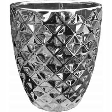 shumee Glamurozen keramični cvetlični lonec 14 cm srebrn