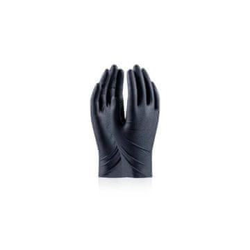 Rokavice za enkratno uporabo GRIPPAZ 246A BLACK, brez prahu, 50 kosov, velikost 10