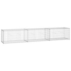 Vidaxl Gabionska stena s pokrovi iz pocinkanega jekla 300x50x50 cm