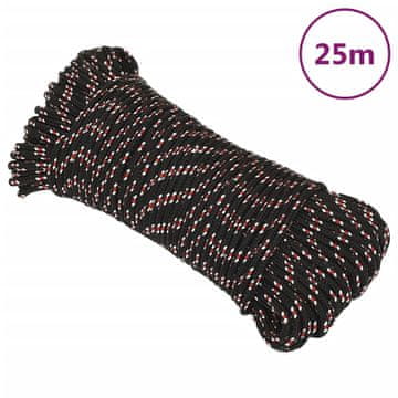 Vidaxl vidaXL Jadralna vrv, črna, 5 mm, 25 m, polipropilen