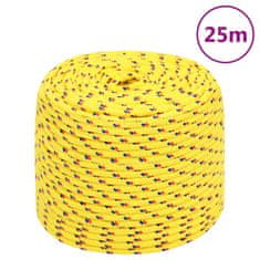 Vidaxl Vrv za čoln rumena 8 mm 25 m polipropilen