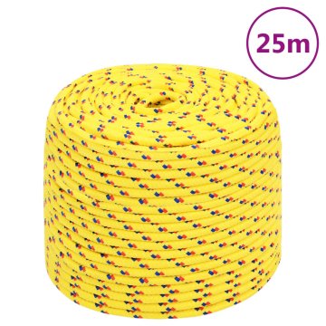 Vidaxl Vrv za čoln rumena 8 mm 25 m polipropilen
