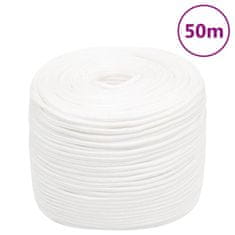 Vidaxl Vrv za čoln popolnoma bela 6 mm 50 m polipropilen
