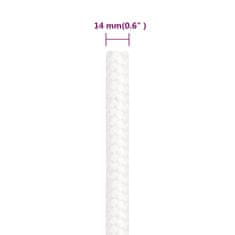 Vidaxl Vrv za čoln popolnoma bela 14 mm 100 m polipropilen