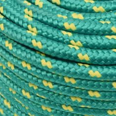 Vidaxl Vrv za čoln zelena 14 mm 50 m polipropilen