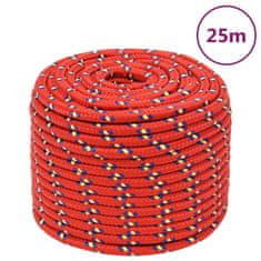 Vidaxl vidaXL Jadralna vrv, rdeča, 14 mm, 25 m, polipropilen