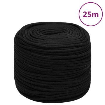 Vidaxl Delovna vrv črna 10 mm 25 m poliester