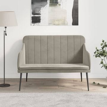Vidaxl vidaXL Klop svetlo siva 110x76x80 cm oblazinjena z žametom