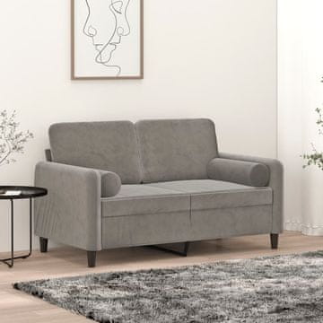 Vidaxl vidaXL Okrasne blazine, komplet 2 kosov, svetlo siva, Ø15x50 cm, žamet