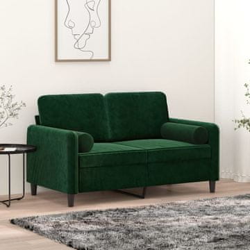 Vidaxl vidaXL Okrasne blazine, 2 kosa, temno zelene, Ø15x50 cm, žamet