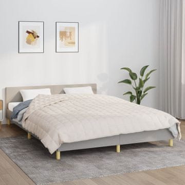 Vidaxl vidaXL Obtežena odeja, kremna, 220 x 230 cm, 15 kg, blago