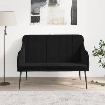 Vidaxl vidaXL Klop, črna, 110x76x80 cm, oblazinjena z žametom