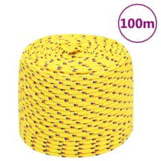 Vidaxl Vrv za čoln rumena 8 mm 100 m polipropilen