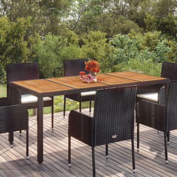 Vidaxl vidaXL Vrtna miza z leseno ploščo črne barve 190x90x75 cm