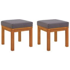 Vidaxl Vrtni stolčki z blazinami 2 kosa 40x40x42 cm trden akacijev les