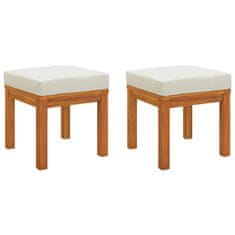 Vidaxl Vrtni stolčki z blazinami 2 kosa 40x40x42 cm trden akacijev les