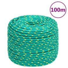 Vidaxl Vrv za čoln zelena 6 mm 100 m polipropilen