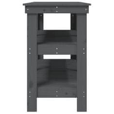 Vidaxl Delovna miza siva 142,5x50x80 cm trdna borovina
