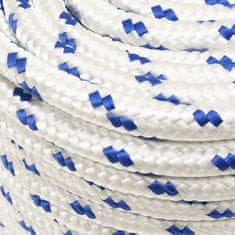 Vidaxl Vrv za čoln bela 14 mm 25 m polipropilen