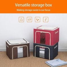 HOME & MARKER® Komplet 6 kosov: Tekstilna škatla za shranjevanje oblačil (modra z belimi pikami, 66L, zložljiva) | S6TACKBOX