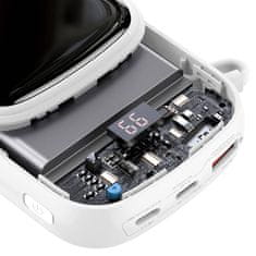 BASEUS Powerbank Qpow PRO s kablom Lightning, USB-C in priključkom USB, 20000 mAh, 20 W (bela)