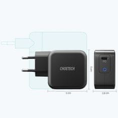 Choetech Hitri omrežni polnilnik GaN USB tip C 61 W 3 A PowerDelivery črn