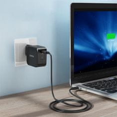Choetech Hitri omrežni polnilnik GaN USB tip C 61 W 3 A PowerDelivery črn