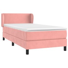 Vidaxl Box spring postelja z vzmetnico roza 90x190 cm žamet