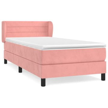Vidaxl Box spring postelja z vzmetnico roza 80x200 cm žamet