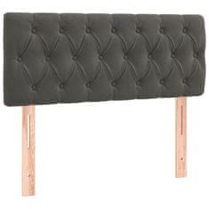 Greatstore Box spring postelja z vzmetnico LED temno siva 90x190 cm žamet