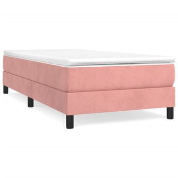 Vidaxl Box spring postelja z vzmetnico roza 80x200 cm žamet