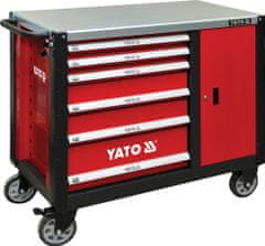 YATO Mobilna delavniška omara 6 predalov + zapiralna omara rdeča