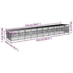 Vidaxl Zunanji pasji boks s streho jeklen 18,77 m²