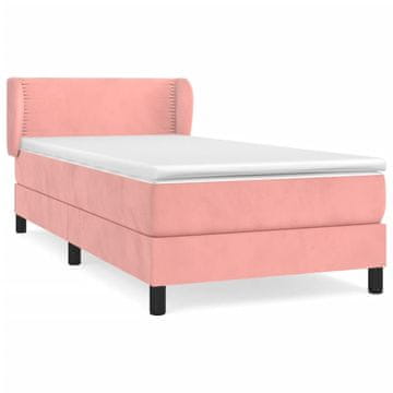 Vidaxl Box spring postelja z vzmetnico roza 100x200 cm žamet