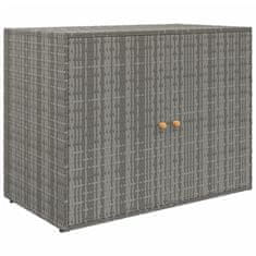 Vidaxl Vrtna omara za shranjevanje siva 100x55,5x80 cm poli ratan