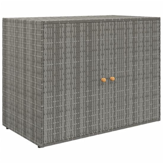Vidaxl Vrtna omara za shranjevanje siva 100x55,5x80 cm poli ratan