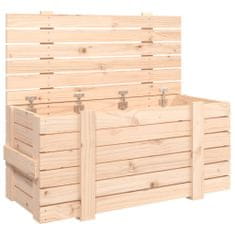 Greatstore Škatla za shranjevanje 91x40,5x42 cm trdna borovina