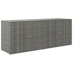 Greatstore Vrtna omara za shranjevanje siva 198x55,5x80 cm poli ratan