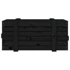 Vidaxl Škatla za shranjevanje črna 91x40,5x42 cm trdna borovina