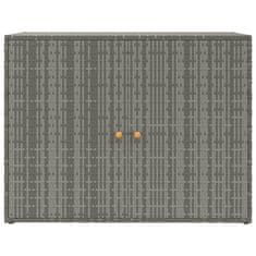 Vidaxl Vrtna omara za shranjevanje siva 100x55,5x80 cm poli ratan